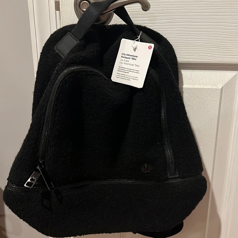New Lululemon City Adventurer Mini Backpack black fleece 10L